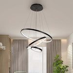 Lustre Elegante com 3 Aros - Yumanira Preto