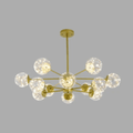Lustre Esplendor - Lustre de esferas de vidro Ouro - 12 cabeças