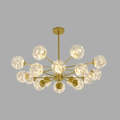 Lustre Esplendor - Lustre de esferas de vidro Ouro - 16 cabeças