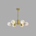 Lustre Esplendor - Lustre de esferas de vidro Ouro - 6 cabeças