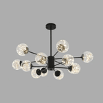 Lustre Esplendor - Lustre de esferas de vidro Preto - 12 cabeças