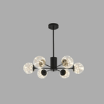 Lustre Esplendor - Lustre de esferas de vidro Preto - 6 cabeças