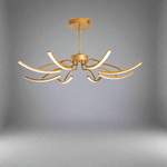 Lustre Estilizado Kroonluchter Ouro 8 Braços