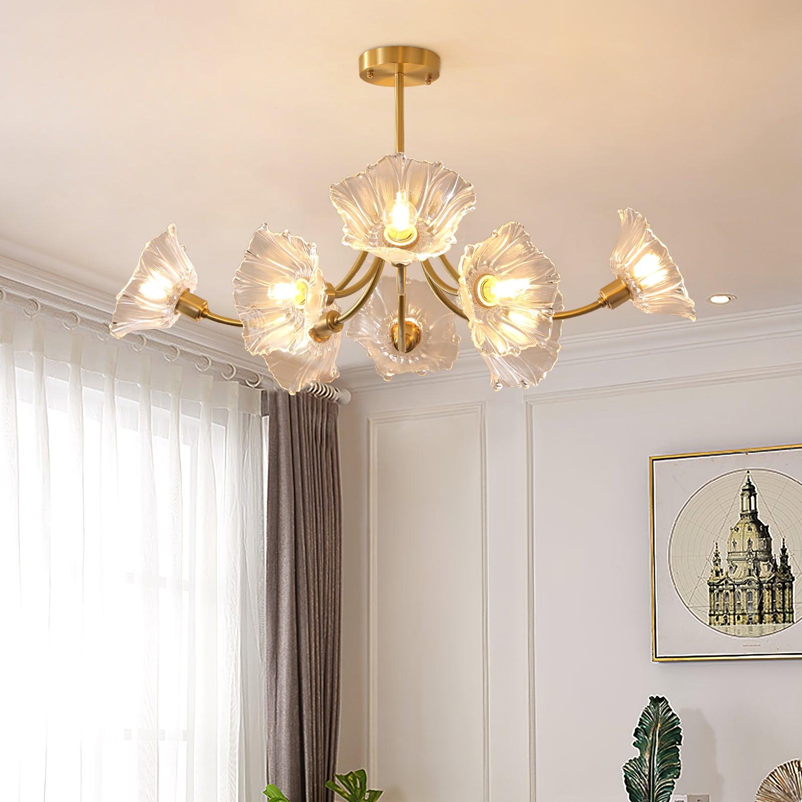 Lustre Floral de Vidro Kalin
