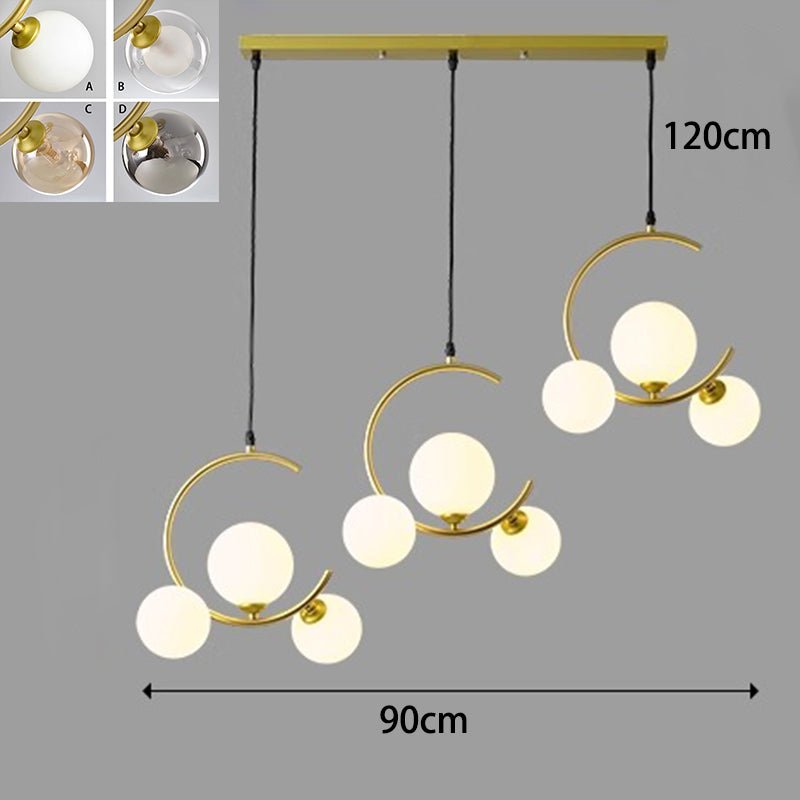 Lustre LED Decorativo Pendente Moderno 3 cabeças: comprimento 90cm x altura 120cm (ajustável)