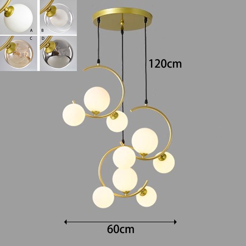 Lustre LED Decorativo Pendente Moderno 3 cabeças: diâmetro 60cm x altura 120cm (ajustável)