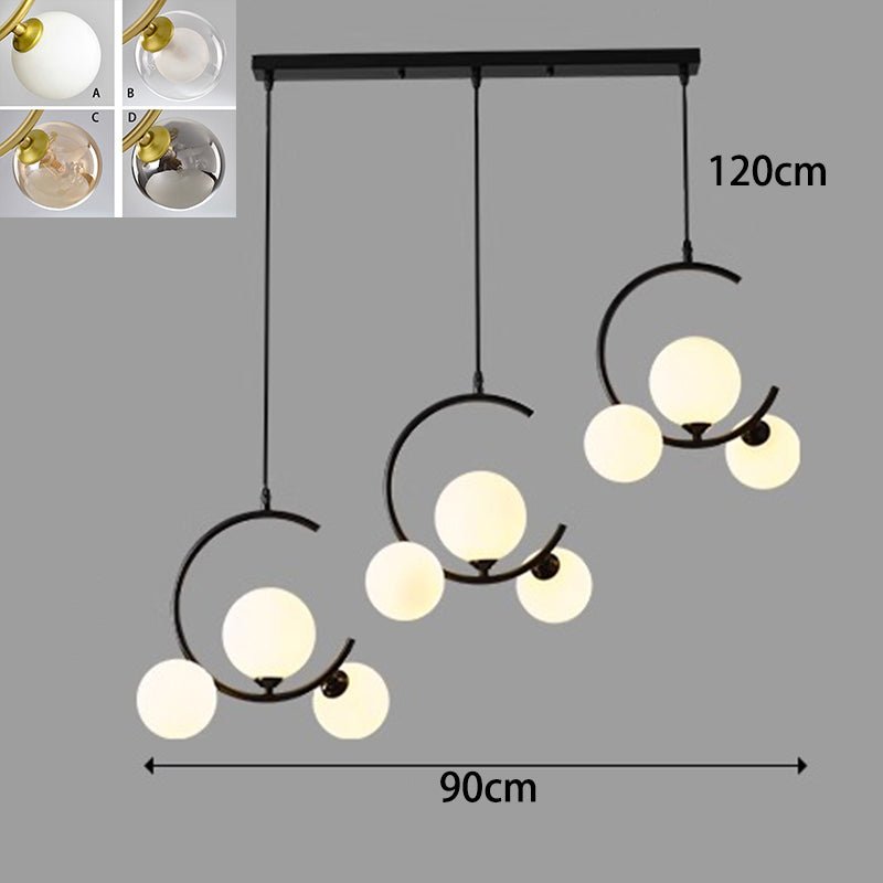 Lustre LED Decorativo Pendente Moderno 3 cabeças: comprimento 90cm x altura 120cm (ajustável)