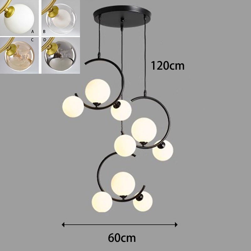 Lustre LED Decorativo Pendente Moderno 3 cabeças: diâmetro 60cm x altura 120cm (ajustável)
