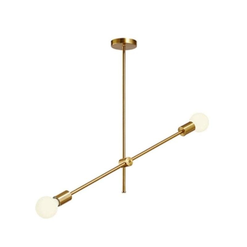 Lustre Lucca Estilo Sputnik dos Anos 50 2 cabeçotes de luz Dourado