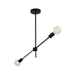 Lustre Lucca Estilo Sputnik dos Anos 50 2 cabeçotes de luz Preto
