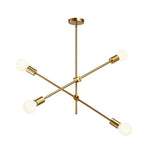 Lustre Lucca Estilo Sputnik dos Anos 50 4 cabeçotes de luz Dourado