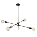 Lustre Lucca Estilo Sputnik dos Anos 50 4 cabeçotes de luz Preto