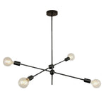 Lustre Lucca Estilo Sputnik dos Anos 50 4 cabeçotes de luz Preto