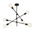 Lustre Lucca Estilo Sputnik dos Anos 50 6 cabeçotes de luz Preto