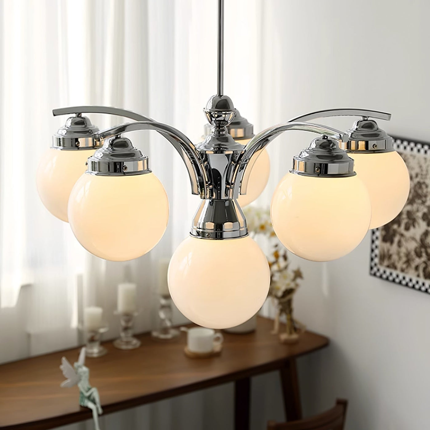 Lustre Redondo Retro Salamanca Cromo