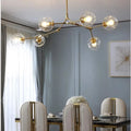 Lustre Sputnik de Vidro Bolha com Design Bifurcado