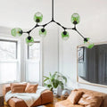 Lustre Sputnik de Vidro Bolha com Design Bifurcado