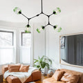 Lustre Sputnik de Vidro Bolha com Design Bifurcado