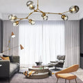 Lustre Sputnik de Vidro Bolha com Design Bifurcado