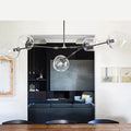 Lustre Sputnik de Vidro Bolha com Design Bifurcado