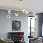 Lustre Sputnik de Vidro Bolha com Design Bifurcado