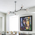 Lustre Sputnik de Vidro Bolha com Design Bifurcado