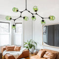 Lustre Sputnik de Vidro Bolha com Design Bifurcado
