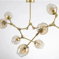 Lustre Sputnik de Vidro Bolha com Design Bifurcado