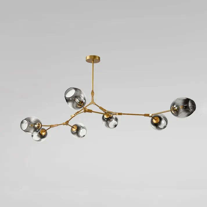 Lustre Sputnik de Vidro Bolha com Design Bifurcado