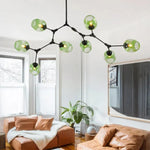 Lustre Sputnik de Vidro Bolha com Design Bifurcado
