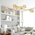 Lustre Sputnik de Vidro Bolha com Design Bifurcado