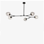 Lustre Sputnik de Vidro Bolha com Design Bifurcado