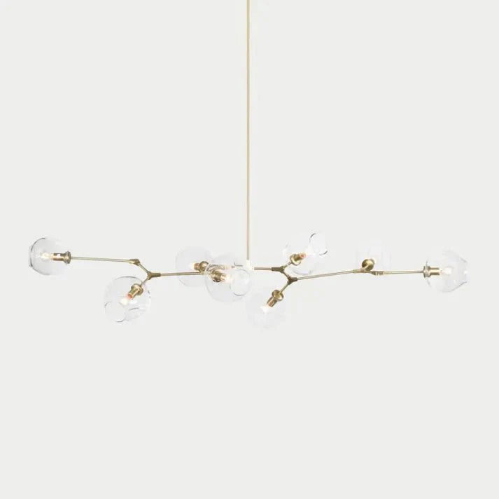Lustre Sputnik de Vidro Bolha com Design Bifurcado