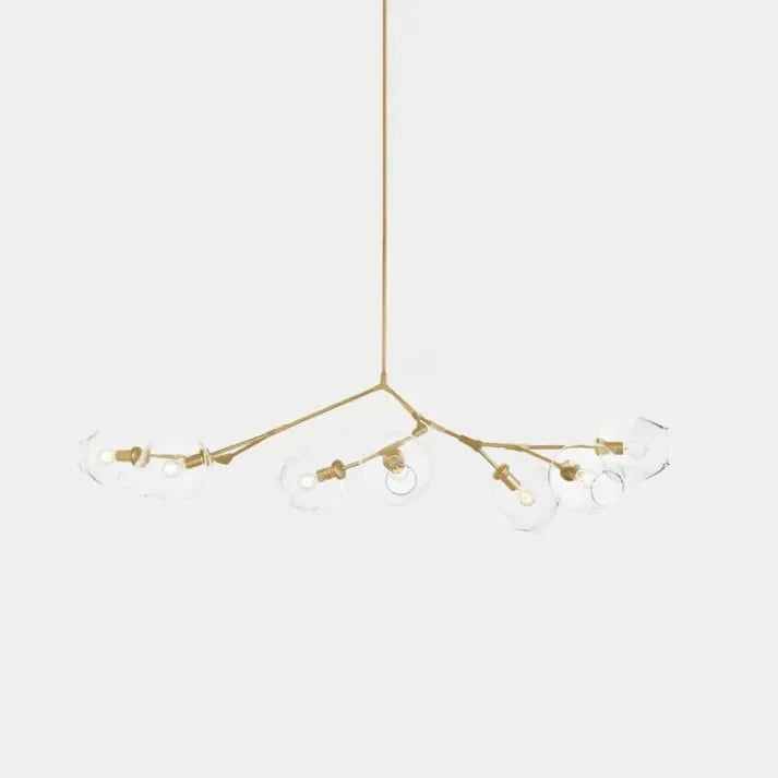 Lustre Sputnik de Vidro Bolha com Design Bifurcado