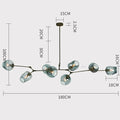 Lustre Sputnik de Vidro Bolha com Design Bifurcado