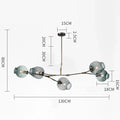 Lustre Sputnik de Vidro Bolha com Design Bifurcado