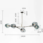 Lustre Sputnik de Vidro Bolha com Design Bifurcado
