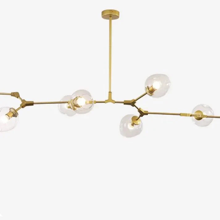 Lustre Sputnik de Vidro Bolha com Design Bifurcado