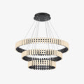 Lustre Suspenso com Iluminação LED ∅ 15.7″ + ∅ 23.6″ + ∅ 31.5″ x H 59″ Preto & Branco