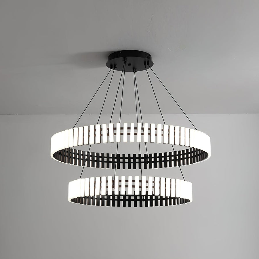 Lustre Suspenso com Iluminação LED Preto & Branco