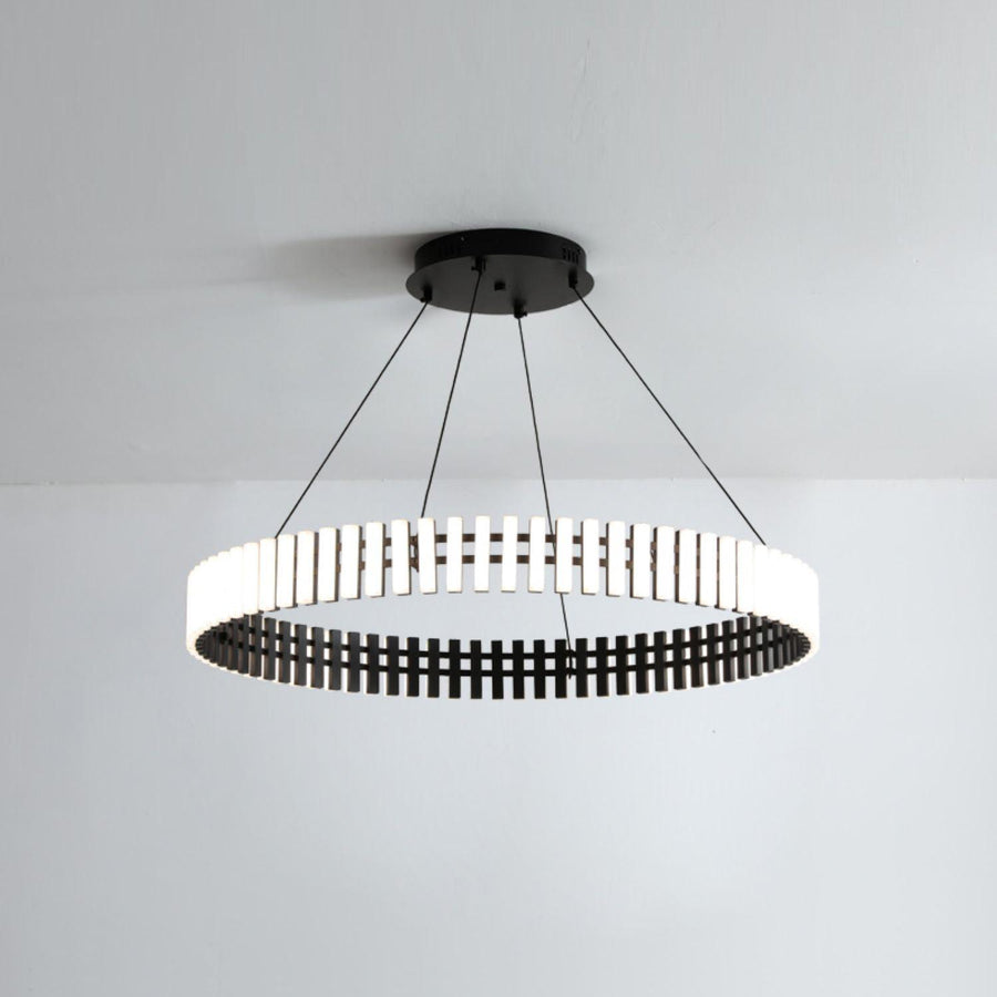 Lustre Suspenso com Iluminação LED Preto & Branco