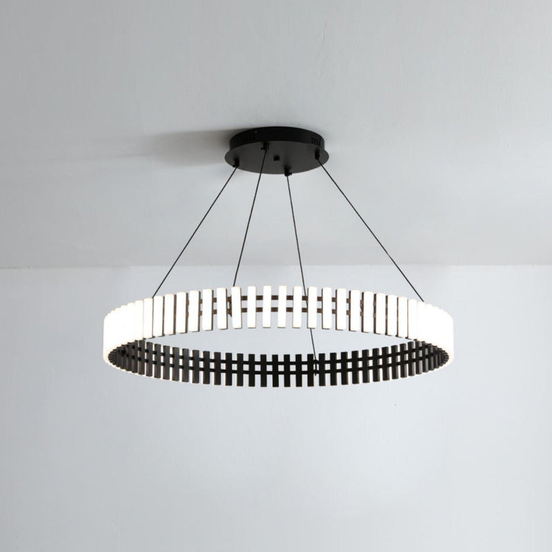 Lustre Suspenso com Iluminação LED Preto & Branco