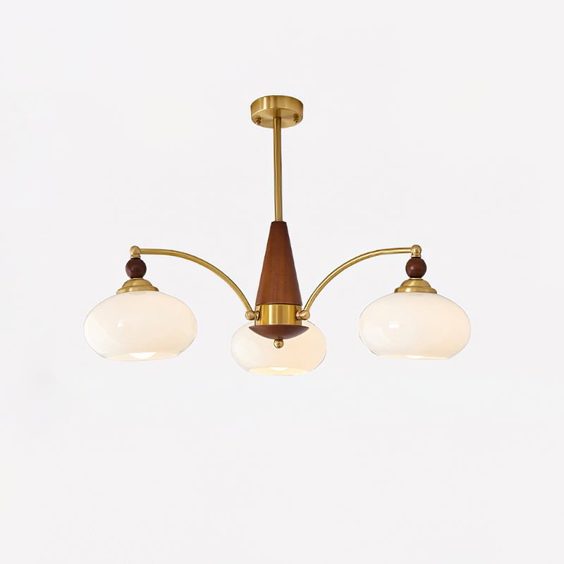 Lustre Vintage Melódico Branco 3 Cabeças Diâmetro 58cm x Altura 30cm ∅ 22.8″ x H 11.8″