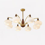 Lustre Vintage Melódico Branco 8 Cabeças Diâmetro 90cm x Altura 30cm ∅ 35.4″ x H 11.8″