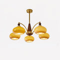 Lustre Vintage Melódico Cor Caramelo 5 Cabeças Diâmetro 76cm x Altura 30cm ∅ 29.9″ x H 11.8″