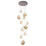Lustre contemporâneo para escada 11 Lâmpadas - Diâmetro 50cm x Altura 200cm ( ø19.69" x H78.74") - 77W Transparente
