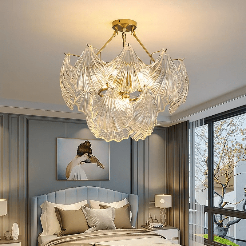 Lustre de Concha Suave Redondo - Diâmetro 60cm*H38cm ø23.62"*H14.96"
