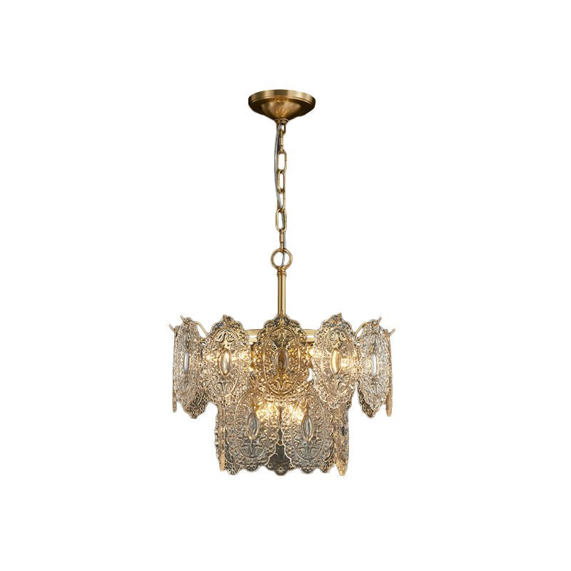 Lustre de Cristal em Relevo com 5 a 7 Cabeças Diâmetro 39cm*H25cm