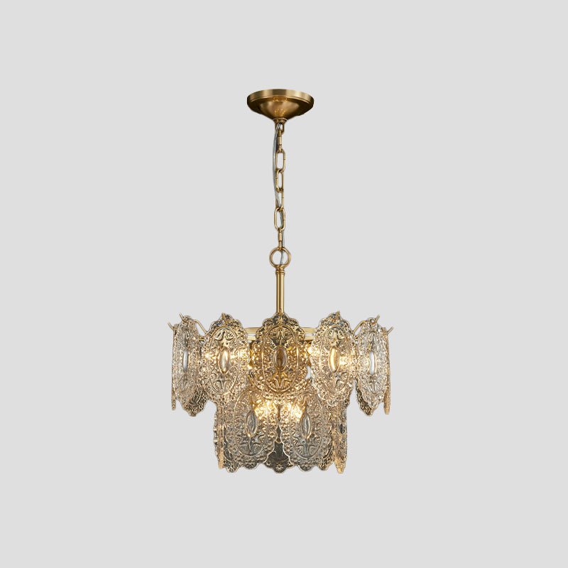 Lustre de Cristal em Relevo com 5 a 7 Cabeças
