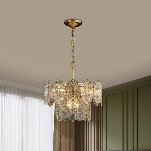Lustre de Cristal em Relevo com 5 a 7 Cabeças